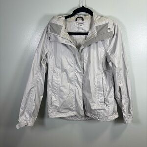 L.L. Bean Light Grey‎ Women's Hooded Full Zip Jacket Sz XS